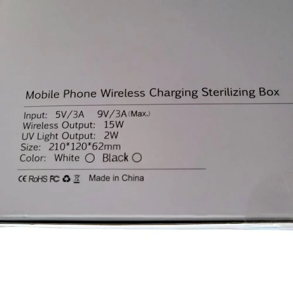 Qualcomm Quick Charge Mobile Phone Wireless Charging Sterilizing Box BRAND NEW!